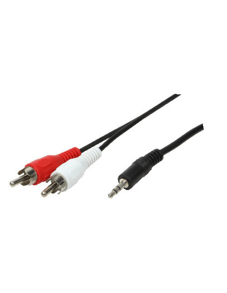 1,50 mt 1x3.5mm - 2xRCA, cavo audio Nero