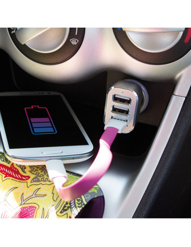 5.1A 5V 3x USB (2.1/2/1), Nero