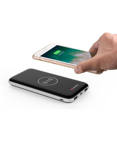 8.000 mAh, WIRELESS + USB, Slim, 5V, black