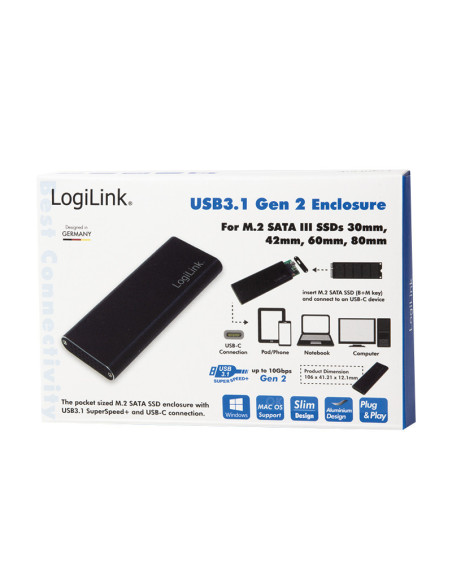 External HDD enclosure, M.2 SATA - USB 3.1 Gen2 External HDD enclosure, M.2 SATA - USB 3.1 Gen2