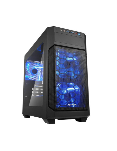 V1000 Window nero Micro-ATX Blue-Led