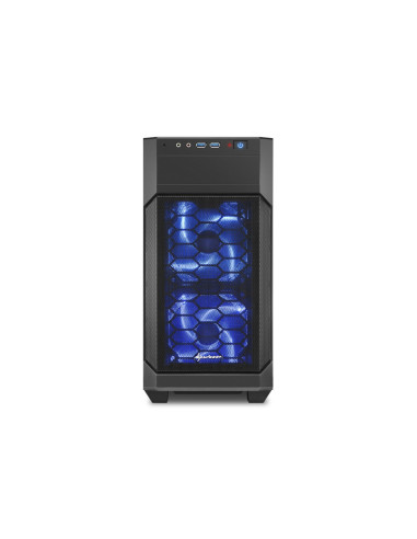 V1000 Window nero Micro-ATX Blue-Led