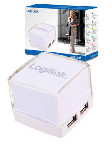 USB 2.0 HUB, 4-Port, illuminated, White