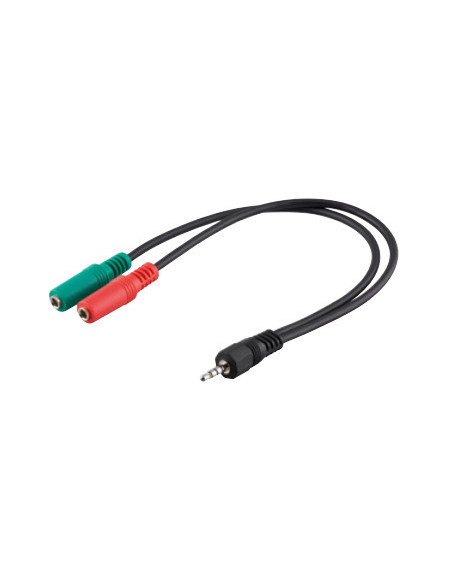 Adattatore Cuffie PC (Mic/Audio) con PS4, Xbox One, Smartphone,TabletConnettori Jack 3,5”: 2 fem(3poli) - 1  maschio(4poli)