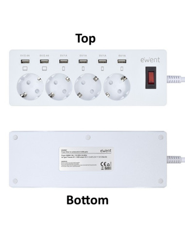 Multipla 4 posizioni + 6 Ricarica USB 2,4A