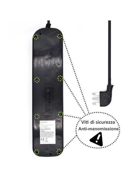 Multipla 6 posizioni nera