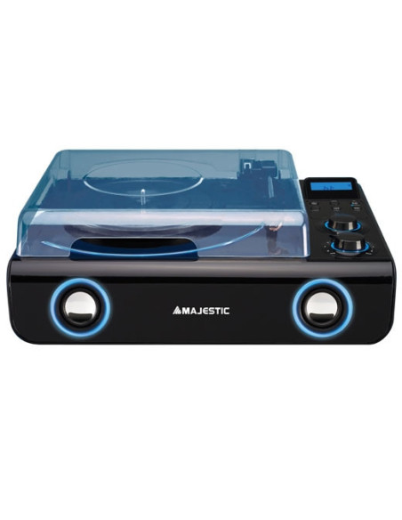 Giradischi 33-45-78 Giri 2x 2W RMS, Bluetooth 2.1, USB, FM, LCD, RCA, AUX