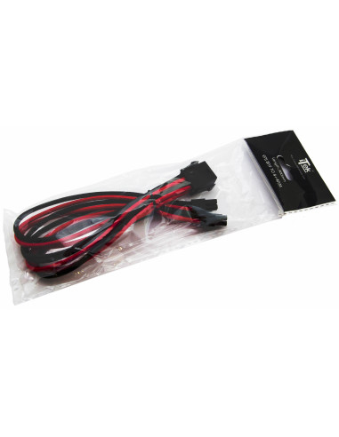 0,3 mt EPS 8P/F - 4+4P/M, Nero/Rosso Tessuto