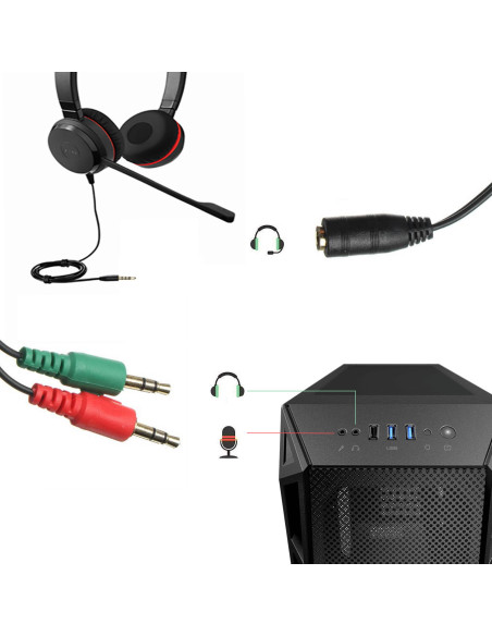 Adattatore per Cuffie Fem/3,5mm AUX 4pin Masc2x3,5mm AUX 3pin