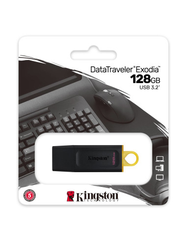 128GB DataTraveler Exodia USB Type-A 3.2 Gen 1 (3.1 Gen 1)