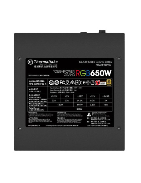 650W Toughpower Grand RGB 80+ Gold Full Modular 100% Japanese Capacitors