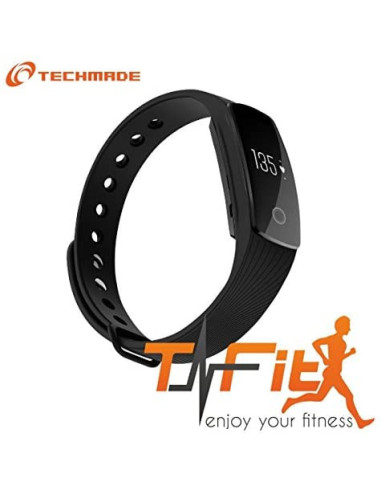 TM-Fit Black Bracciale Fitness Cardiofrequenzimetro Bluetooth