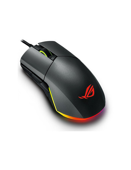 ASUS ROG PUGIO II Gaming Mouse RGB Wireless, Bluetooth, USB, ambidestro, 16.000 DPI, 7 pulsanti programmabili, pulsanti lateral