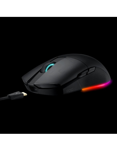ASUS ROG PUGIO II Gaming Mouse RGB Wireless, Bluetooth, USB, ambidestro, 16.000 DPI, 7 pulsanti programmabili, pulsanti lateral