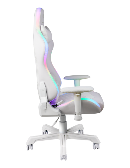 Gaming Chair White eco-pelle RGB con telecomando