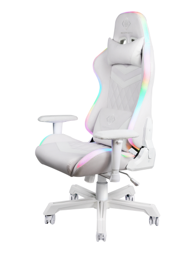 Gaming Chair White eco-pelle RGB con telecomando