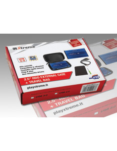 Storage Drive Enclosure 2.5" HDD  USB 3,0 + Travel Bag Black/Blue 2