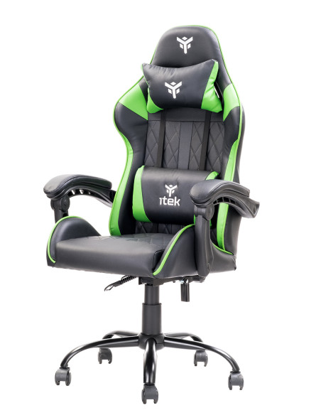RHOMBUS PF10 Universal gaming chair Padded seat, Black/Green