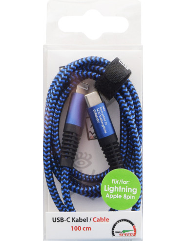 1,00 mt Cavo USB Type-C/Lightning Blu