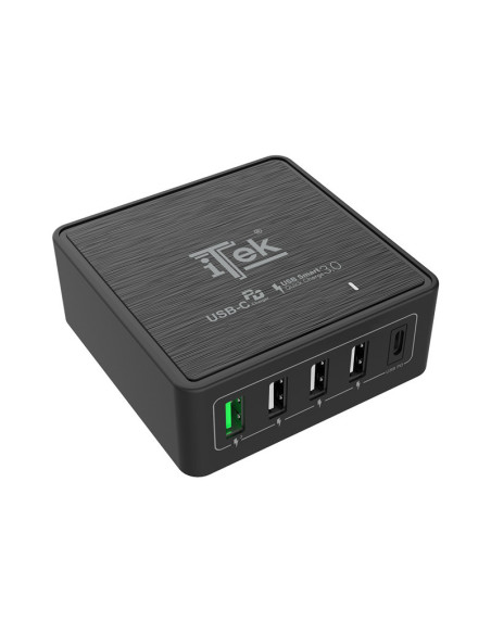 60W Alimentatore 5porte 1xUSB-C 4xUSB-A 2x3A 3x2.4A Smart IC
