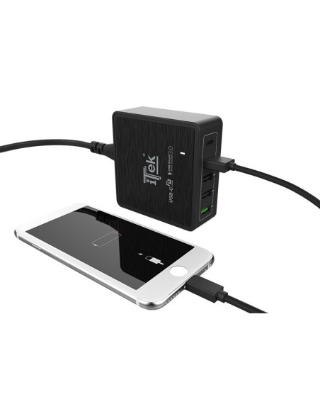 60W Alimentatore 5porte 1xUSB-C 4xUSB-A 2x3A 3x2.4A Smart IC