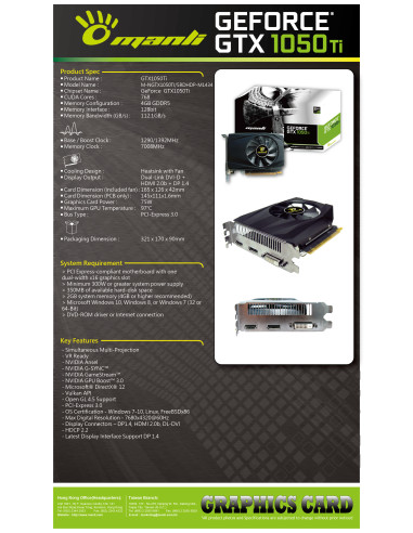 4GB GeForce GTX 1050 Ti GDDR5