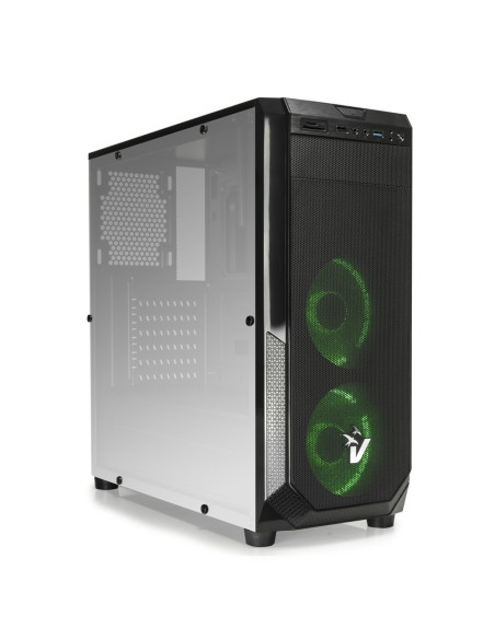 Blackdoom Black/Green 2 Ventole Halo Green 120mm, Card Reader, MidiTower