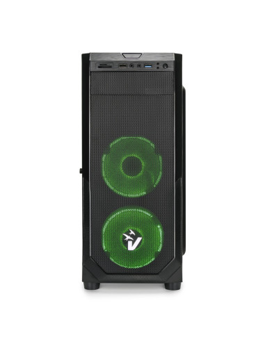 Blackdoom Black/Green 2 Ventole Halo Green 120mm, Card Reader, MidiTower