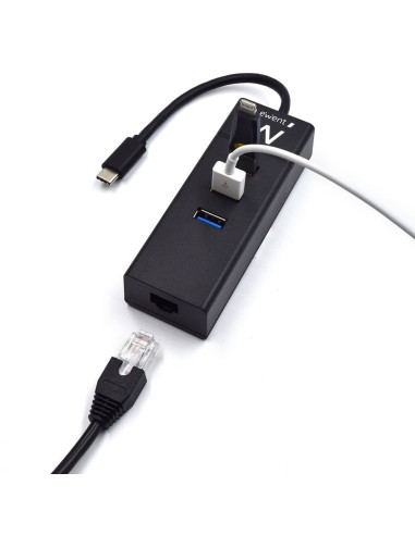 HUB USB Type C, 3xUSB A 3.2 + Porta Ethernet Gigabit