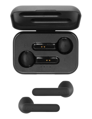 Earphones Bluetooth Stereo con Custodia di Ricarica, Semi-In-Ear, Matt Black