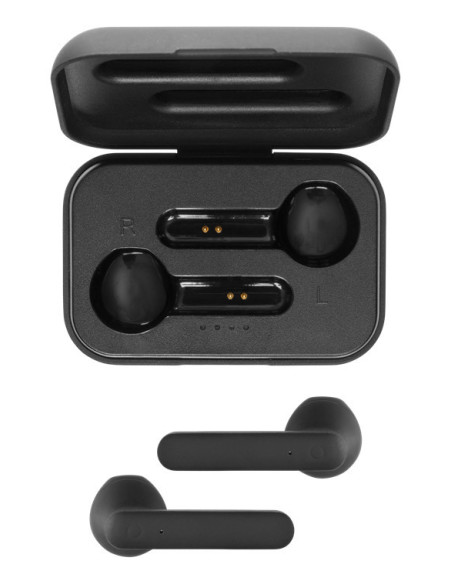 Earphones Bluetooth Stereo con Custodia di Ricarica, Semi-In-Ear, Matt Black Earphones Bluetooth Stereo con Custodia di Ricarica, Semi-In-Ear, Matt Black
