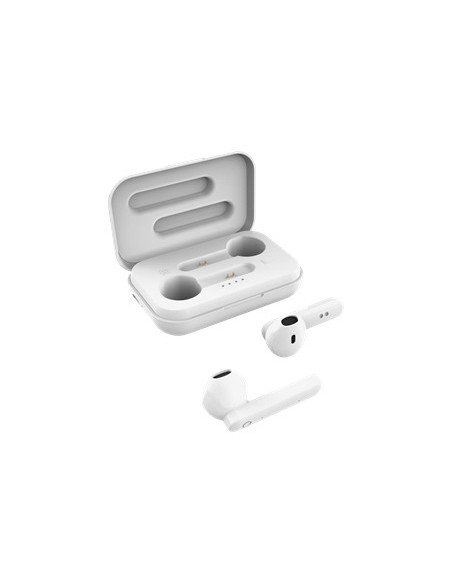 Earphones Bluetooth Stereo con Custodia di Ricarica, Semi-In-Ear, Matt White