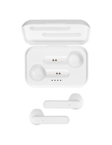 Earphones Bluetooth Stereo con Custodia di Ricarica, Semi-In-Ear, Matt White