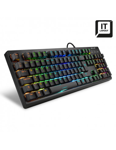 Tastiera gaming x50 - meccanica, switch blu outemu, rgb, software, 90 tasti,  compatta