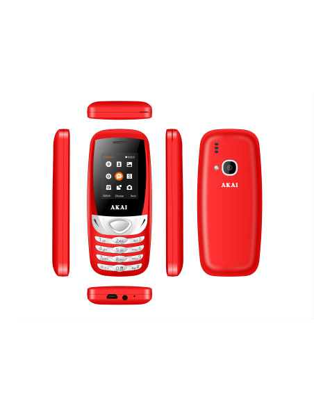 1.77" Colore, 32+32MB, GSM, FM, 3.5mm, 500mAh, Rosso/Bianco