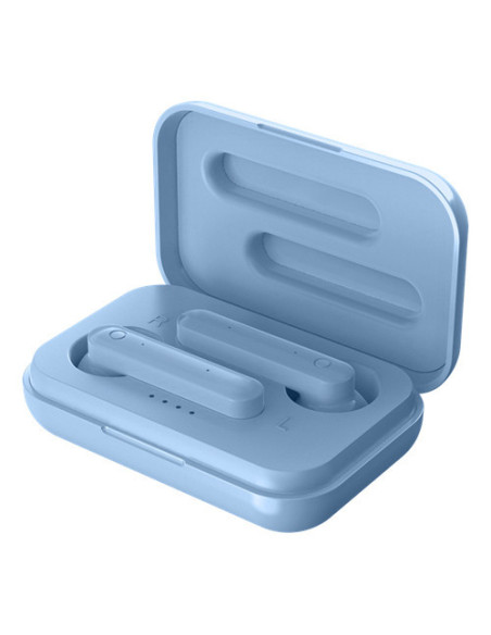 Earphones Bluetooth Stereo con Custodia di Ricarica, Semi-In-Ear, Matt Blue