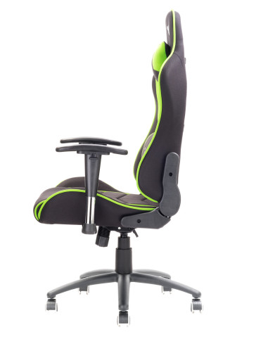 Gaming Chair PLAYCOM FM20 - Tessuto, Doppio Cuscino, Braccioli  Nero/Verde