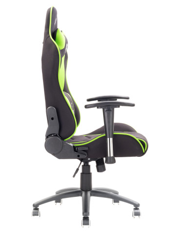 Gaming Chair PLAYCOM FM20 - Tessuto, Doppio Cuscino, Braccioli  Nero/Verde