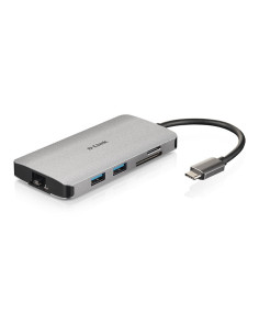 8-in-1 USB-C HDMI-4k LAN-RJ45-1Gb Card-Reader-SD-mSD Hub-USB A e C 2