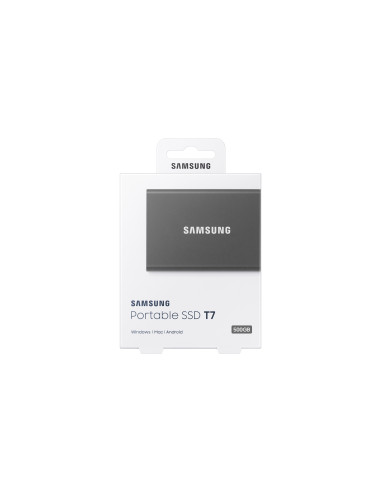 500GB Portable SSD T7 Grey, USB 3.2 Gen.2 (10Gbps), 1050 MB/sec/1000 MB/sec