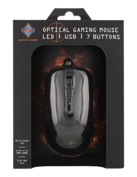 Optical Gaming Mouse RGB 7-buttons breathing LEDs USB, black 800-2000 DPI