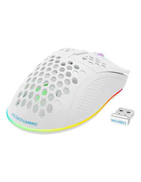 Mouse Right-hand RF Wireless + USB Type-C Laser 6400 DPI, White RGB Mouse Right-hand RF Wireless + USB Type-C Laser 6400 DPI, White RGB