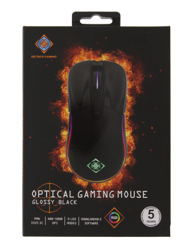 Gaming Mouse RGB (9 modalità LED, PMW3325, 400-5000 DPI, 1000 Hz, LED, USB)
