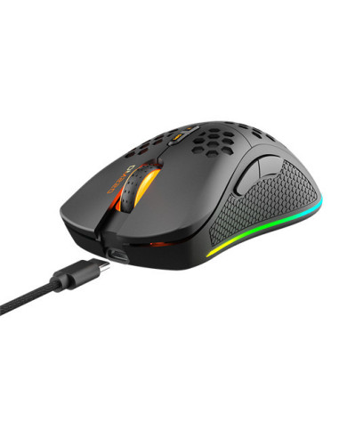 Gaming Mouse Right-hand RF Wireless + USB Type-A Optical 6400 DPI, Black RGB