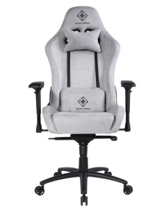 Gaming chair soft Alcantara light-grey DC440D ergonomica, doppio cuscinetto nuca-schiena 2