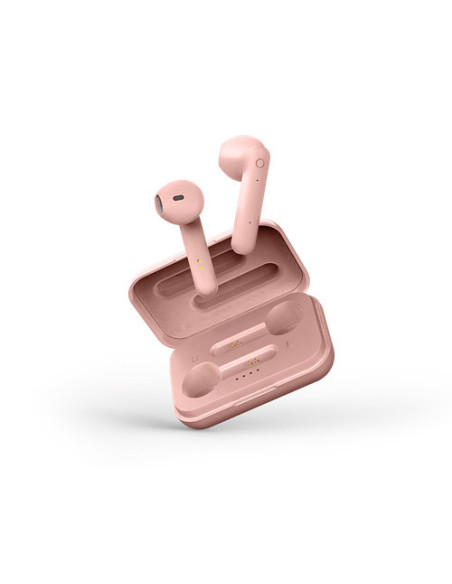 Earphones Bluetooth Stereo con Custodia di Ricarica, Semi-In-Ear, Matt Pink
