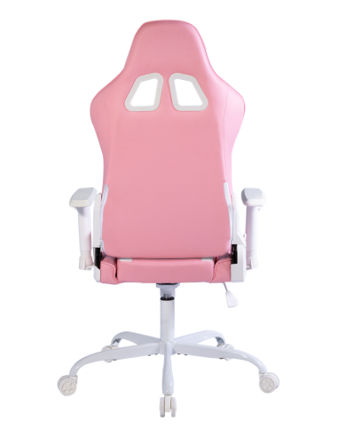Gaming Chair DCH80 ergonomica, ecopelle, white/pink, doppio cuscinetto nuca-schiena