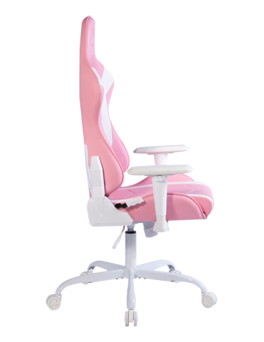 Gaming Chair DCH80 ergonomica, ecopelle, white/pink, doppio cuscinetto nuca-schiena
