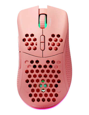 Mouse Right-hand RF Wireless + USB Type-C Laser 4800 DPI, Pink RGB