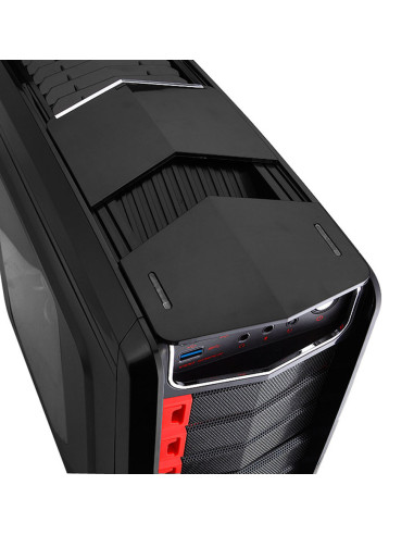 Defender Midi Tower Black, Red